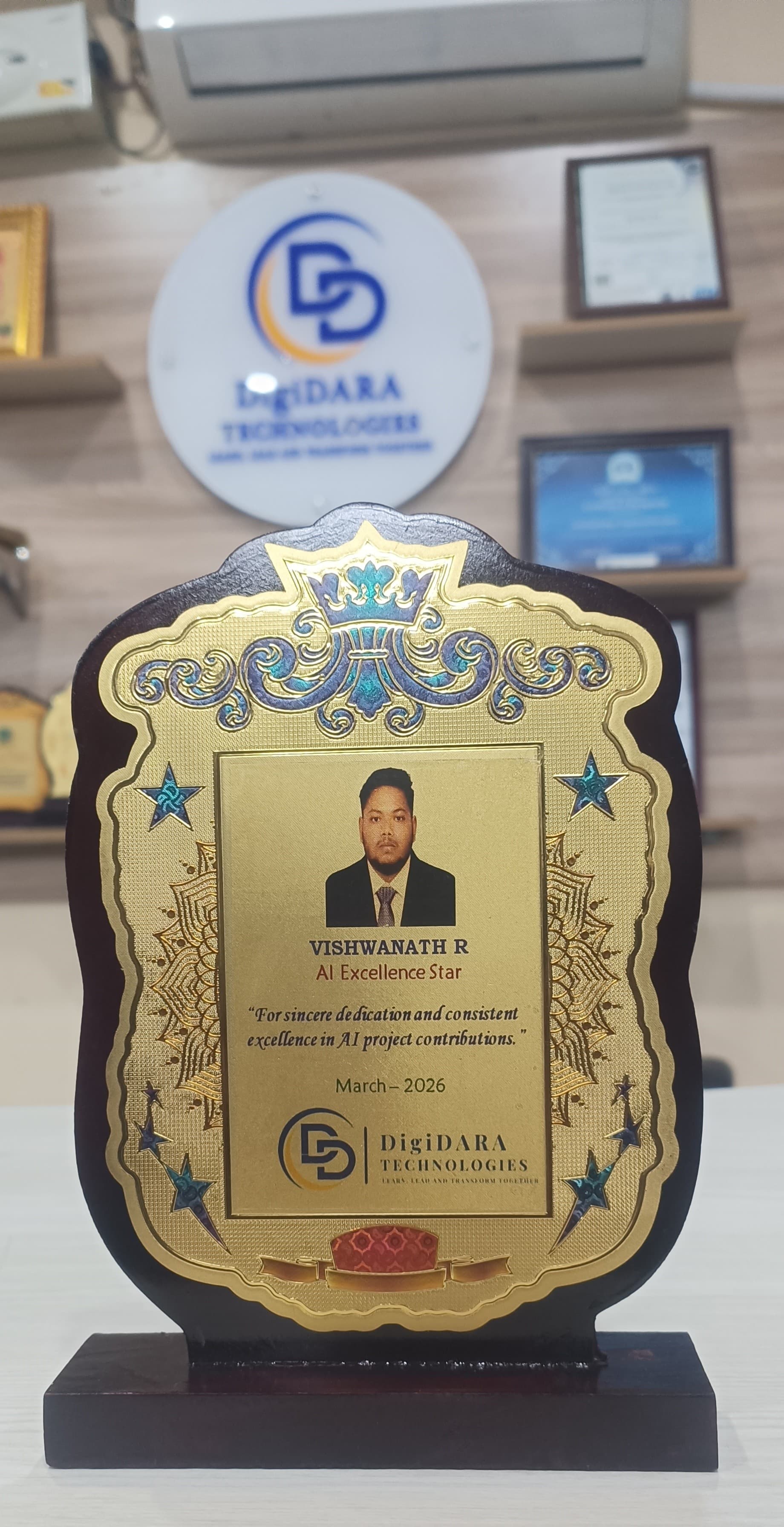 AI Excellence Star Award 2026 presented to Vishwanath Rajendran