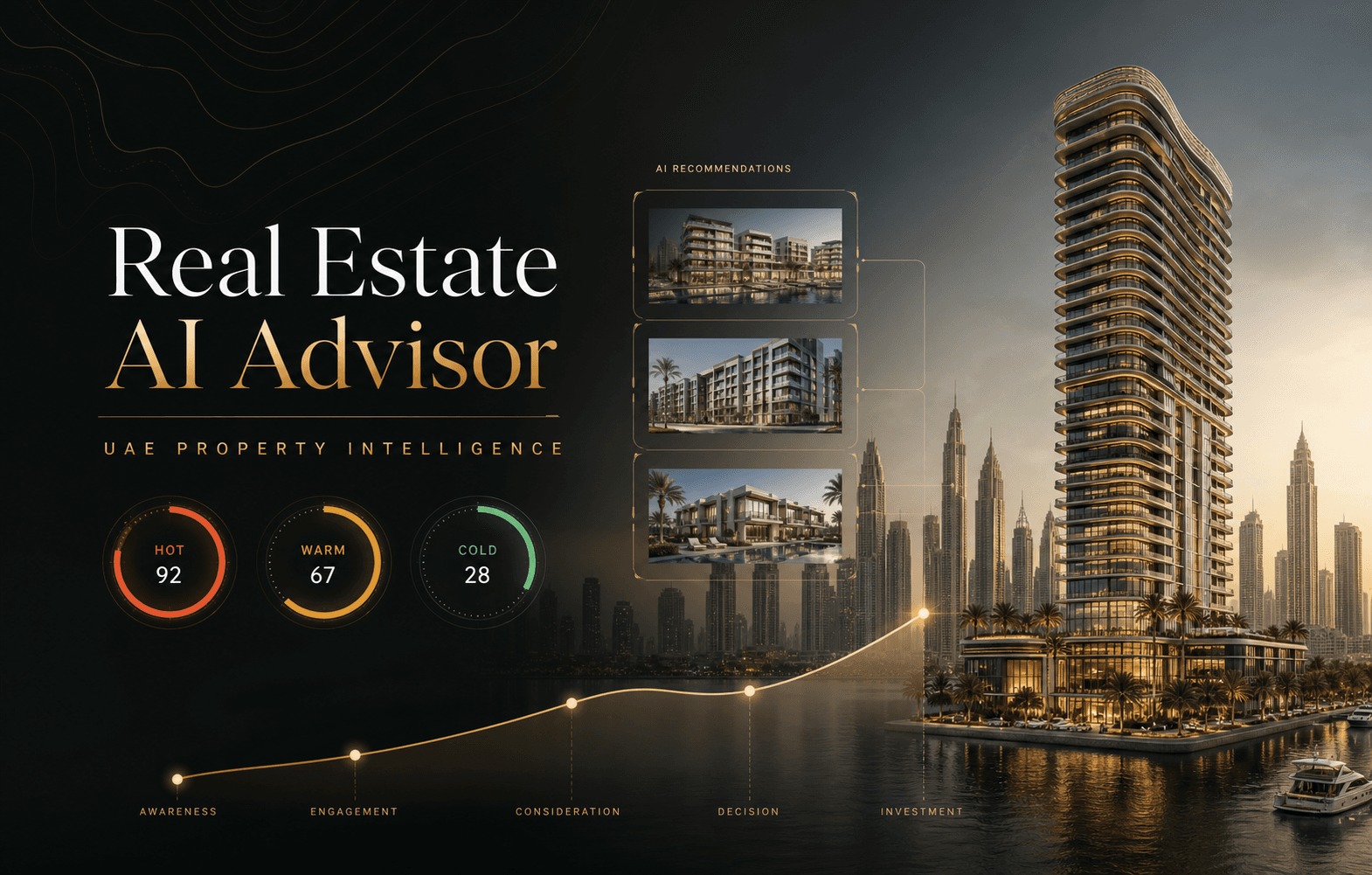 Real Estate AI Advisor project cover for UAE property recommendations and lead automation